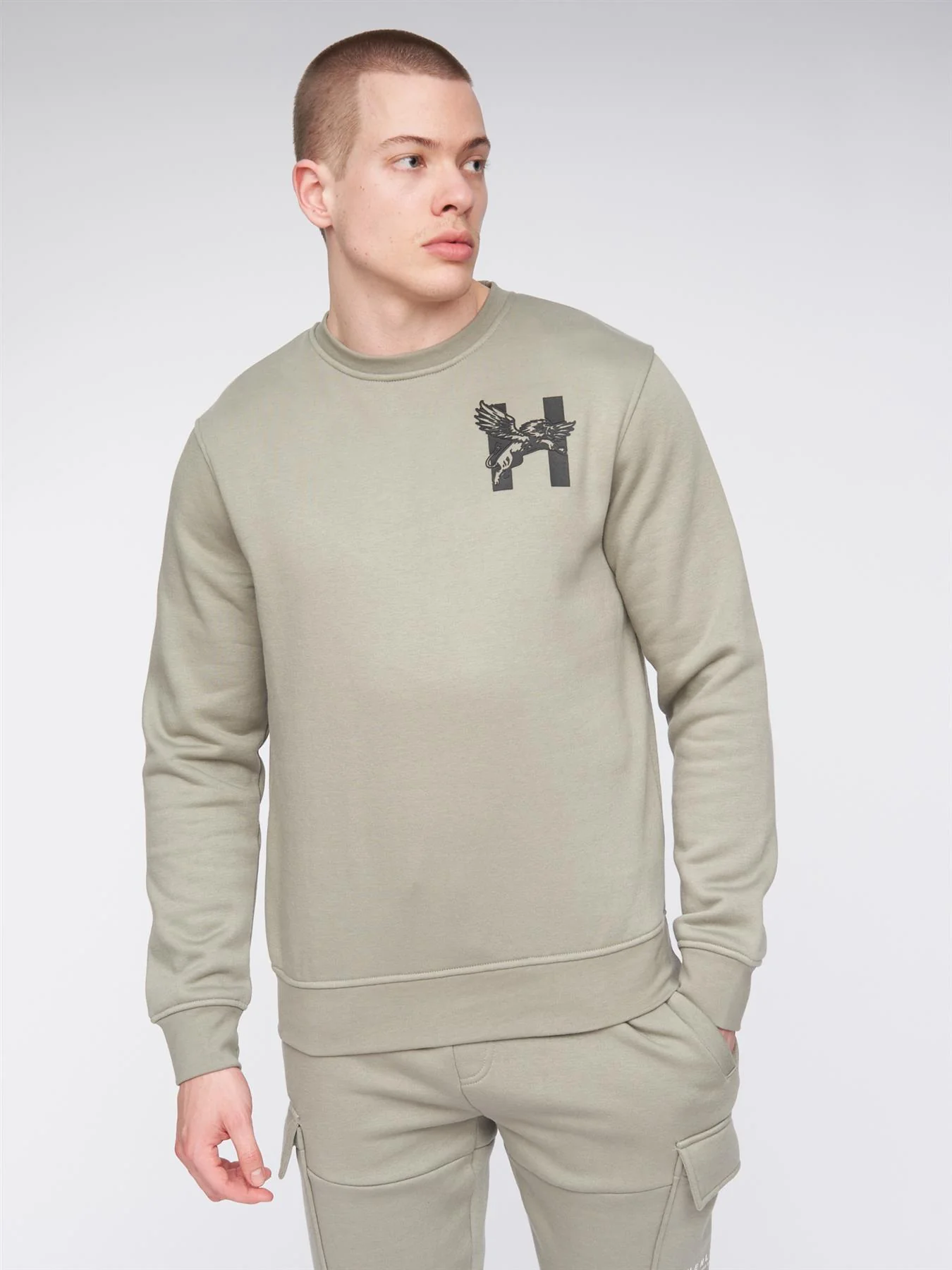 Morehen Crew Sweat Dusty Olive - Image 3