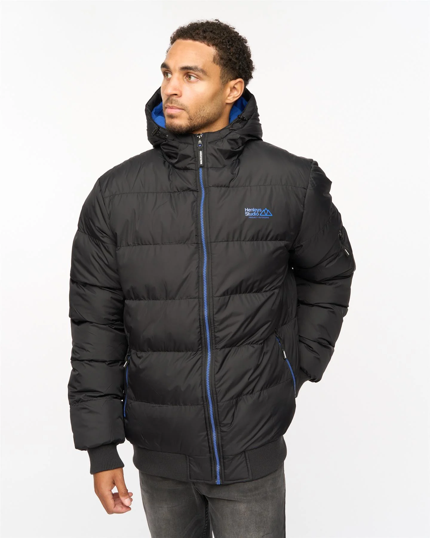Thinker Puffer Bomber Jacket Black - Image 2