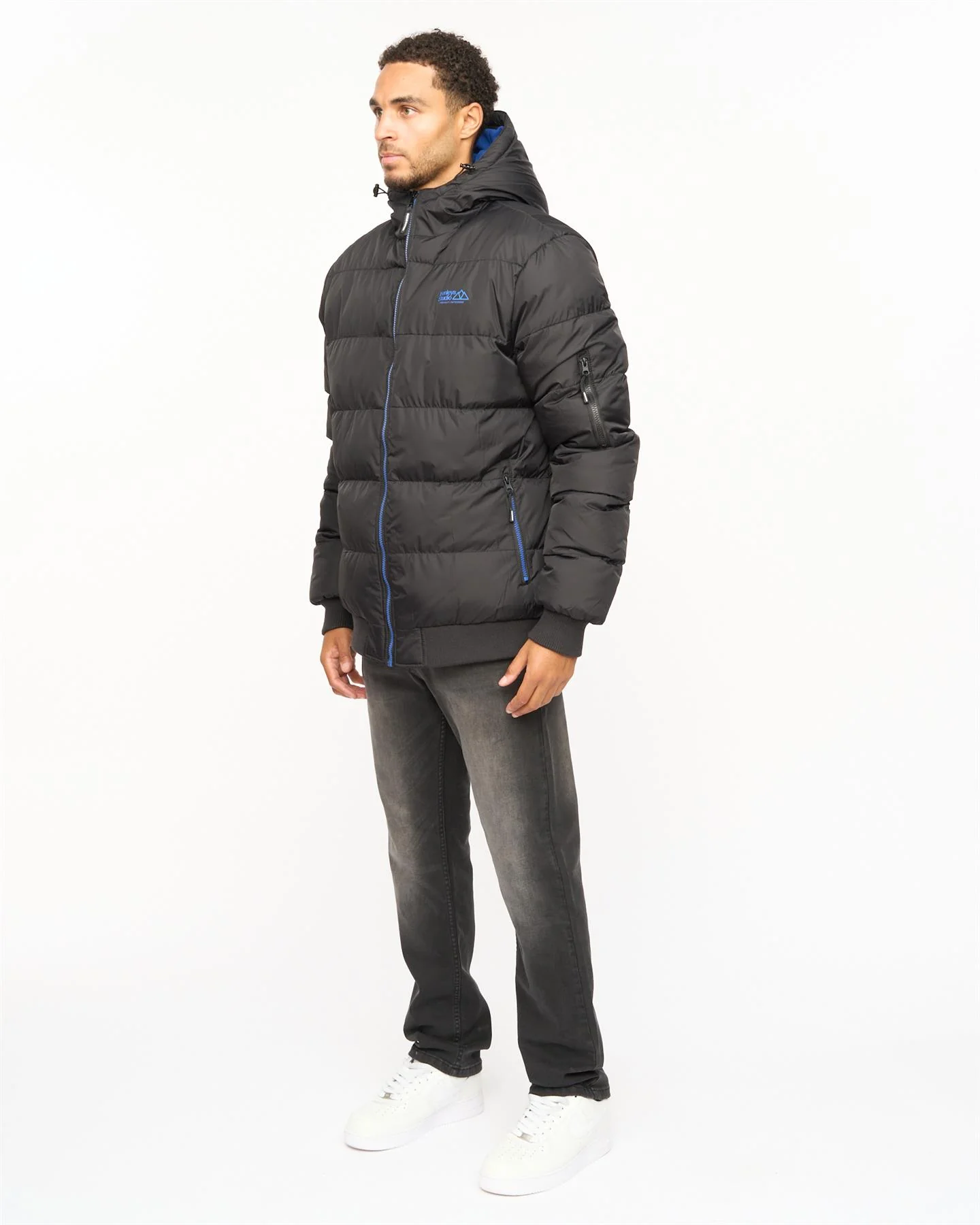 Thinker Puffer Bomber Jacket Black - Image 3