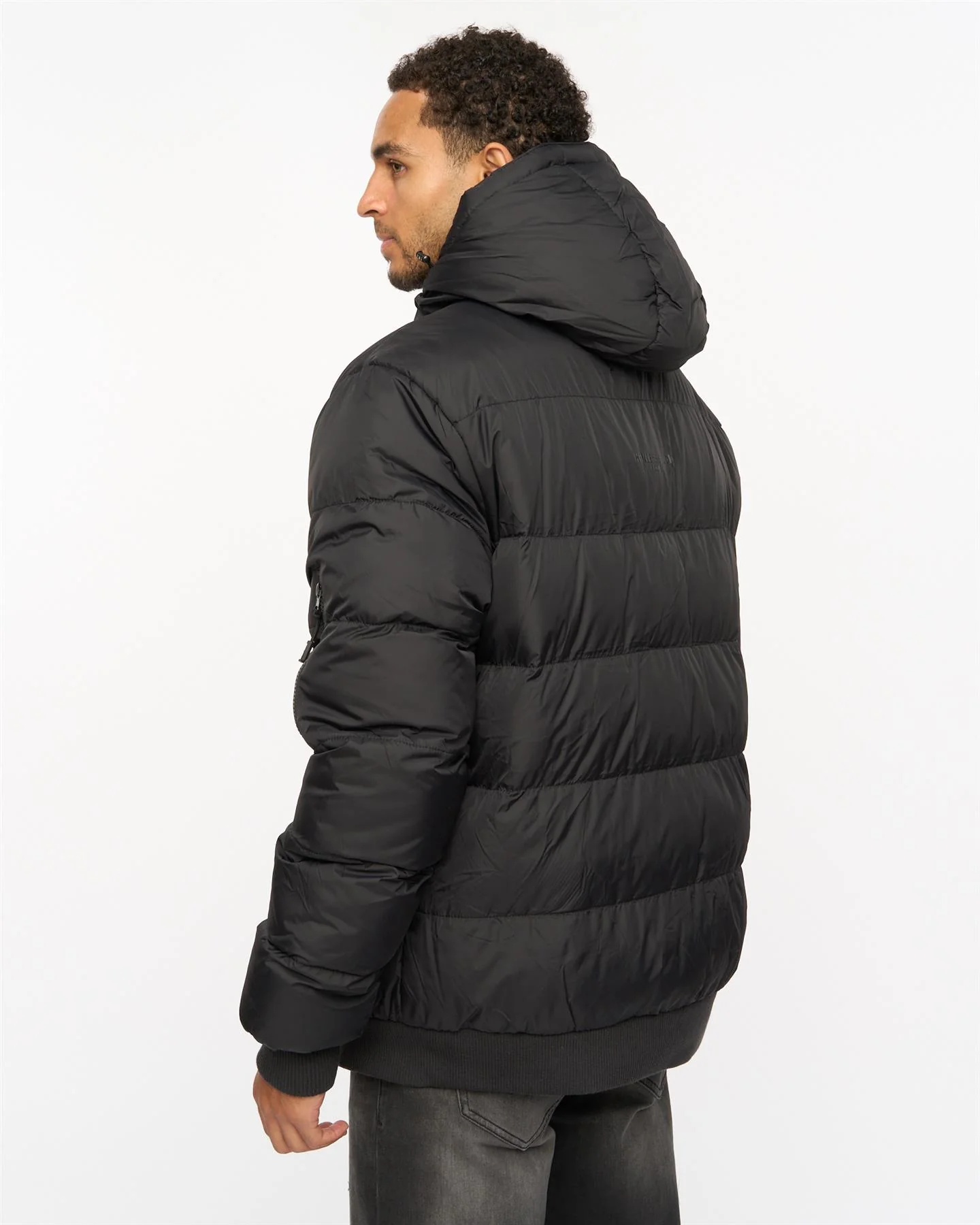 Thinker Puffer Bomber Jacket Black - Image 5