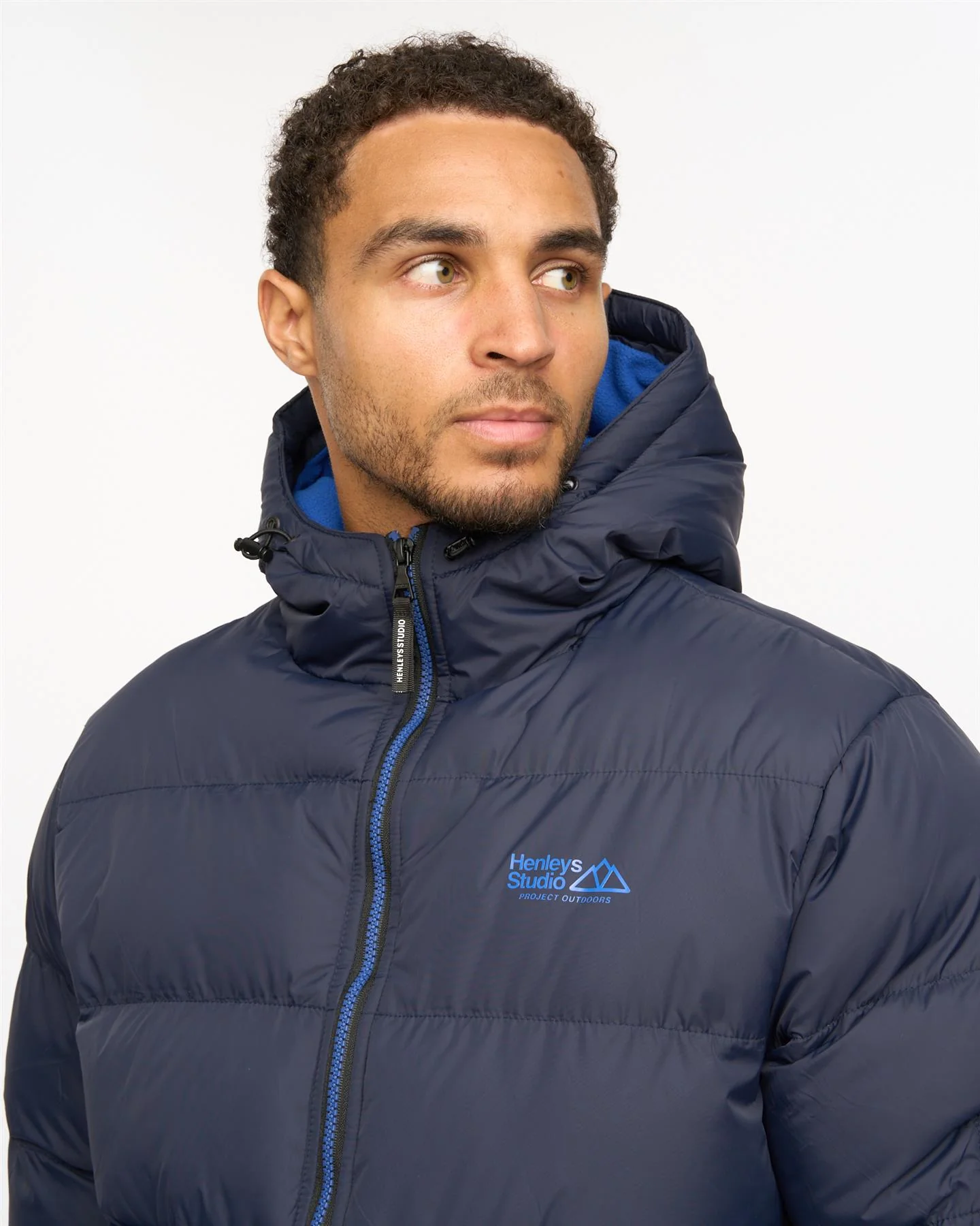 Thinker Puffer Bomber Jacket Navy - Image 5